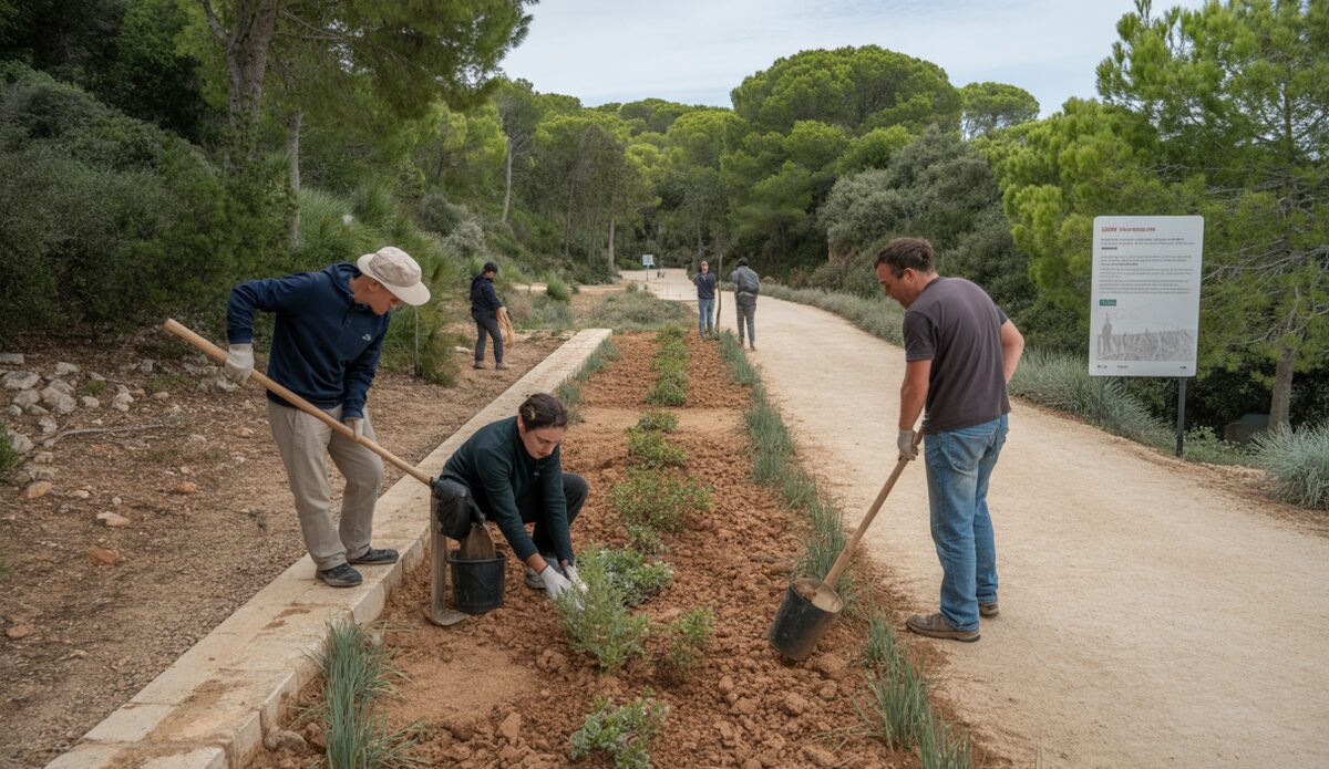 Bild zeigt Umweltschutzarbeiten in Es Carnatge, Palma