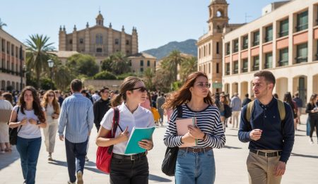 Privatuniversitäten auf Mallorca: Expansion und Herausforderungen Privatuniversität auf Mallorca mit modernem Gebäude und Studenten