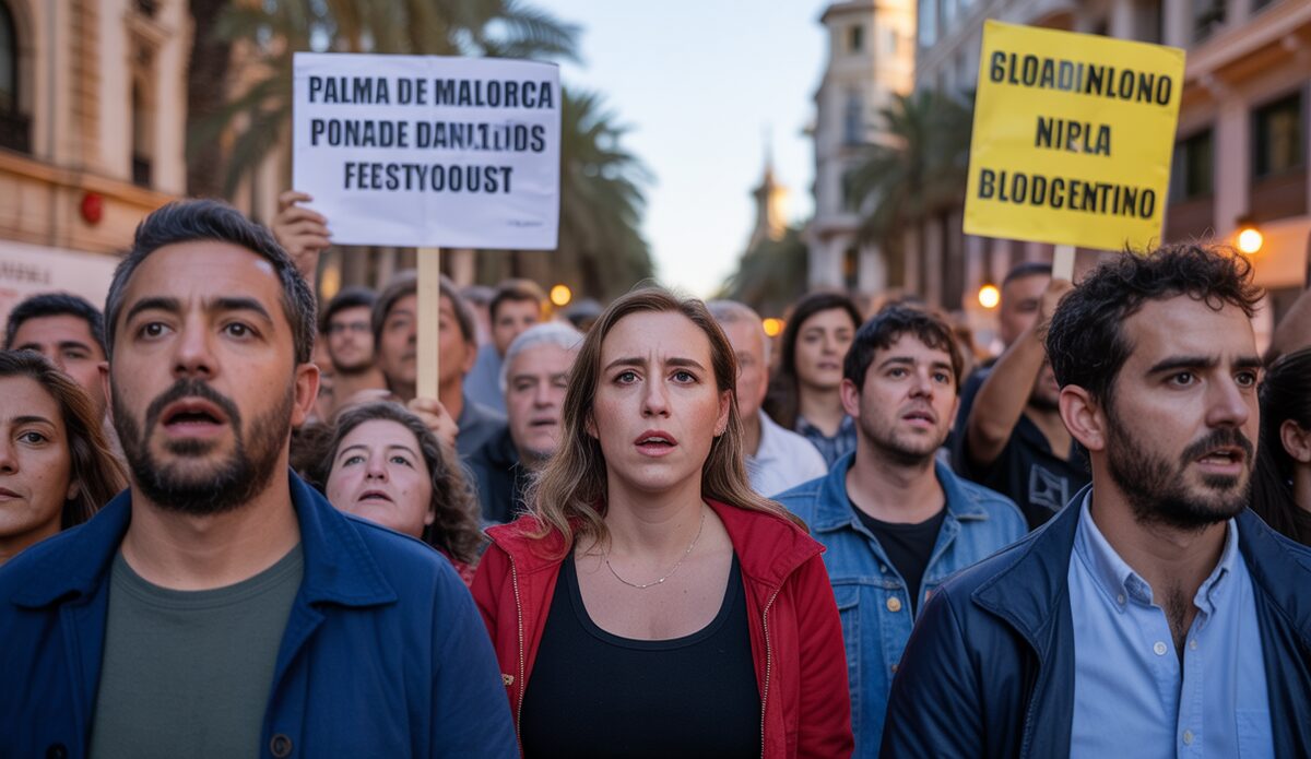 Protestierende IB3-Mitarbeiter in Palma de Mallorca