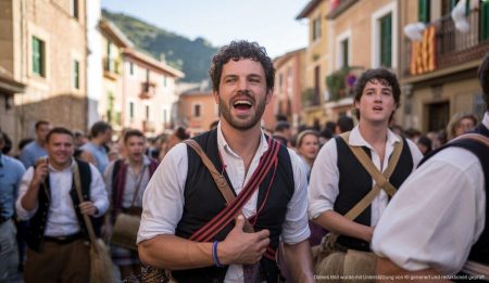 Traditionelle Fiesta in Valldemossa mit Teilnehmern in Kostümen