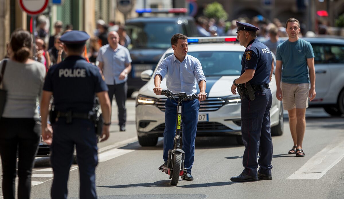 Vater auf E-Scooter in Sóller mit Baby im Arm gestoppt Polizei stoppt Mann mit Baby auf E-Scooter in Sóller