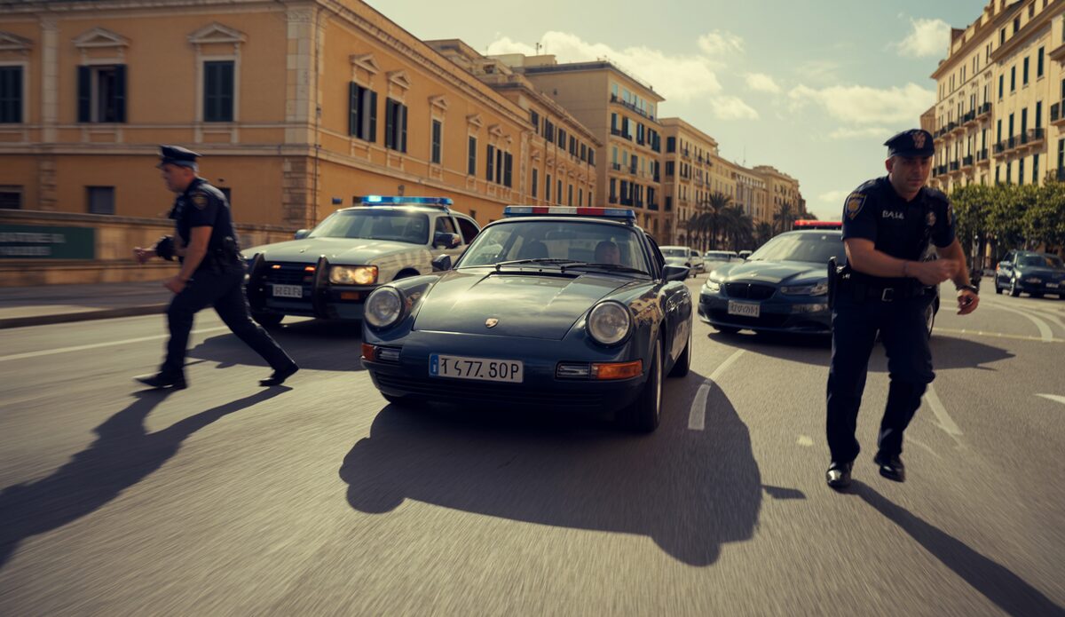 Verfolgungsjagd mit Porsche in Palma de Mallorca