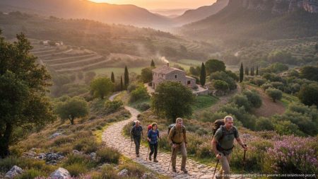 Wanderer in der Tramuntana auf Mallorca