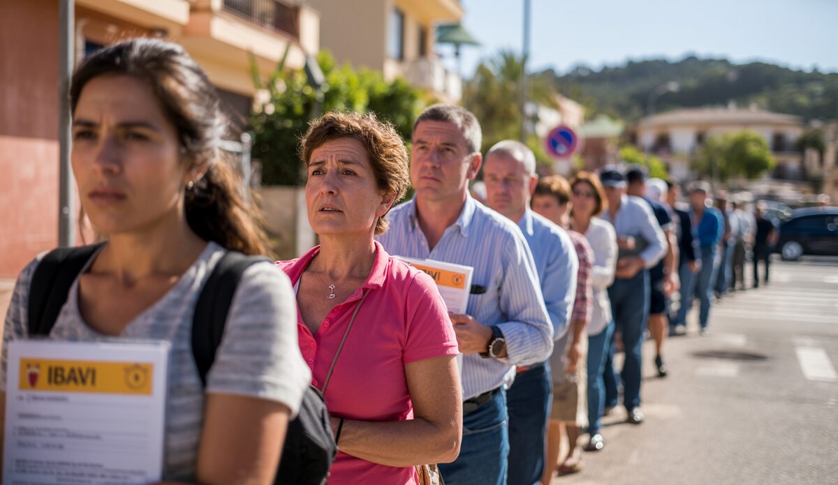 Menschen warten in Calvià auf Wohnhilfe wegen hoher Mietpreise.
