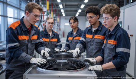 Austausch von Klimatechnik-Schülern aus Mallorca in Deutschland Mallorquinische Schüler bei Praktikum in Klimatechnik in Deutschland