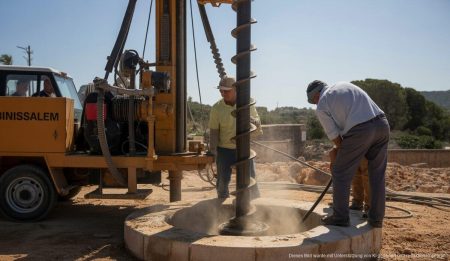 Neues Wasserprojekt in Binissalem sichert die Wasserversorgung Bau des neuen Brunnens in Binissalem auf Mallorca zur Sicherung der Wasserversorgung