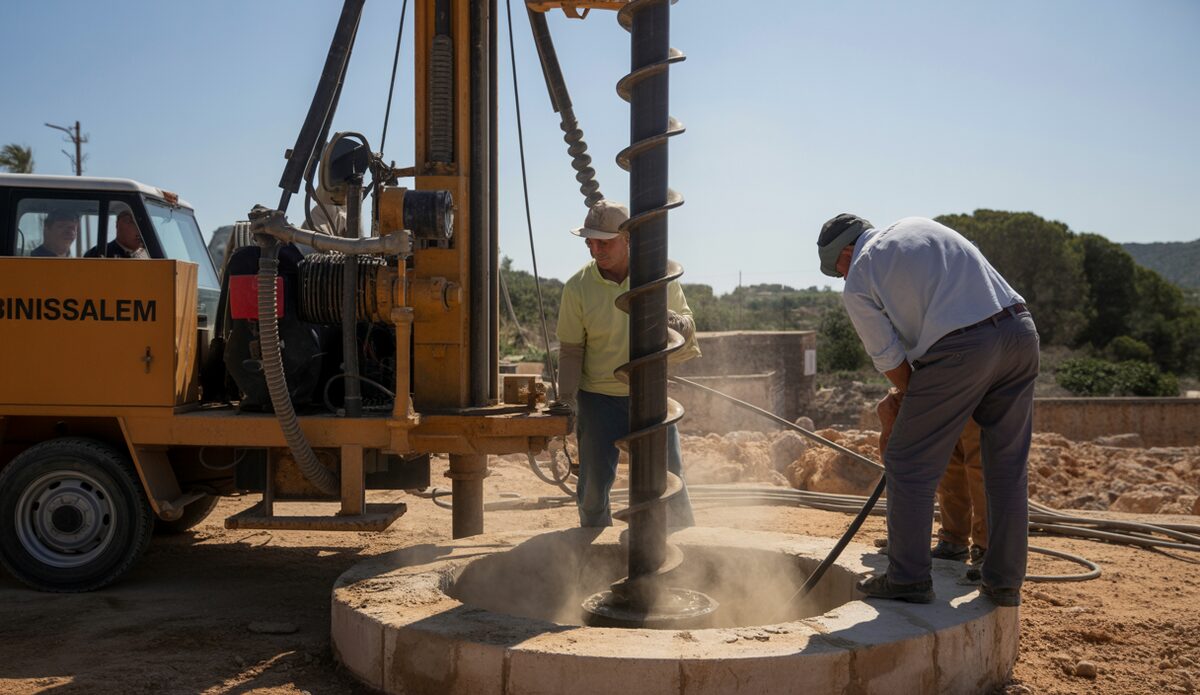 Bau des neuen Brunnens in Binissalem auf Mallorca zur Sicherung der Wasserversorgung