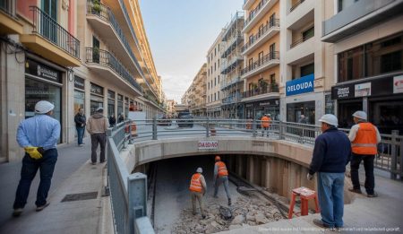 Bauarbeiten an Zugtrasse in Palma de Mallorca während Wochenendunterbrechung
