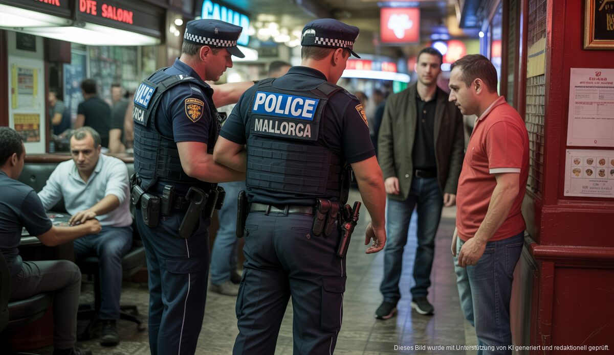 Betrugsskandal auf Mallorca: Mann gibt 55.000 Euro an Spielsalons aus Polizei verhaftet Mann in einem Spielsalon in Palma de Mallorca