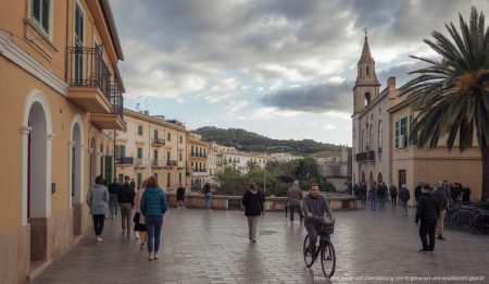 Meteorologischer Ausblick: Wolken und Temperaturen auf Mallorca heute Blick auf bewölkten Himmel über einer mallorquinischen Stadt