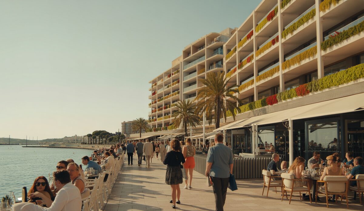 Eröffnung des renovierten Club de Mar in Palma mit Grünanlagen und Hafenblick.