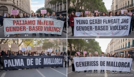 Demonstrationen in Palma de Mallorca gegen Gewalt an Frauen Demonstration auf der Plaça d’Espanya in Palma de Mallorca gegen Gewalt an Frauen