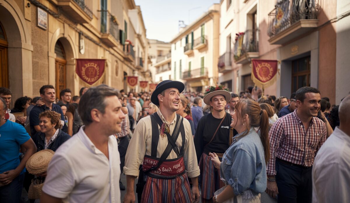 Dijous Bo Feier in Inca, Mallorca mit lokalen Trachten