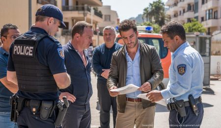 Dokumentenfälschung auf Mallorca: Vier Festnahmen wegen illegaler Arbeit Polizeikontrolle auf einer Baustelle in Mallorca aufgrund von Dokumentenfälschung