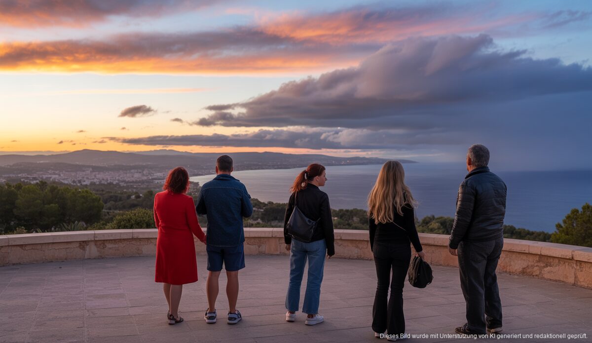 Sonnenuntergang über Mallorca, Wolken und Kältefront am Horizont
