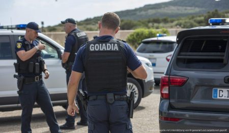 Polizisten bei einer Drogenrazzia auf Mallorca im Kampf gegen die albanische Mafia