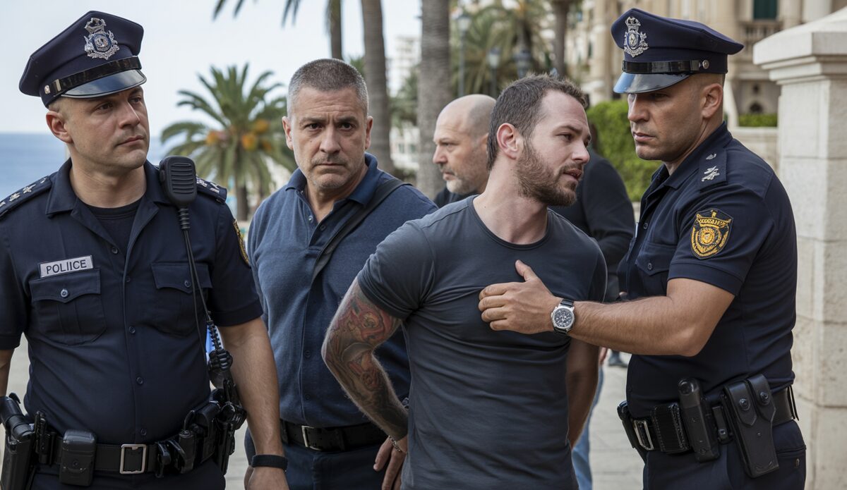 Polizeieinsatz bei der Verhaftung eines Tätowierers auf Mallorca wegen Drogenhandel.