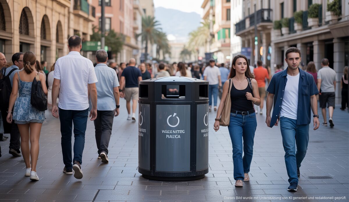 Palmas Emaya modernisiert Müllentsorgung mit neuen Großmülleimern Neue große Mülleimer in Palmas Blanquerna Straße
