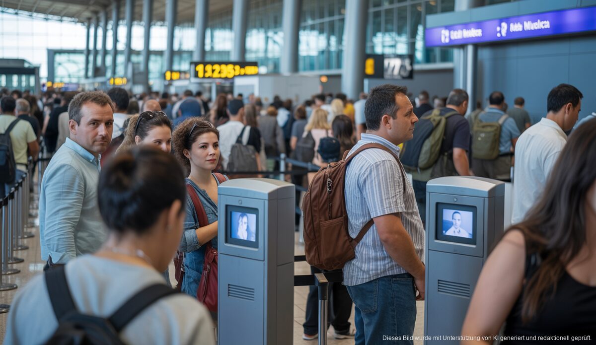 Palma Airport führt neues EU-Ein- und Ausreisesystem ein Passagiere am Flughafen Palma nutzen das neue EU-Biometriesystem.