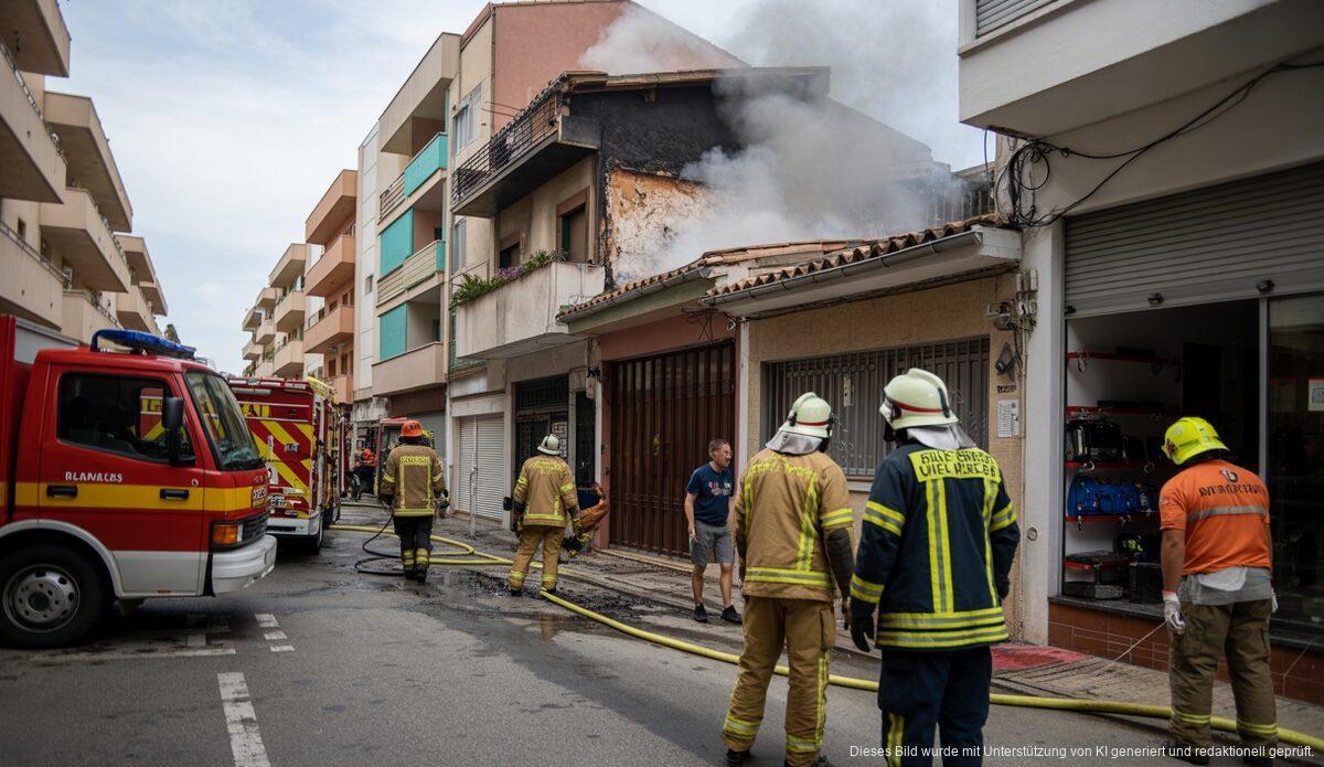 Nach Explosion in Palma de Mallorca: Feuerwehr und Rettungskräfte im Einsatz