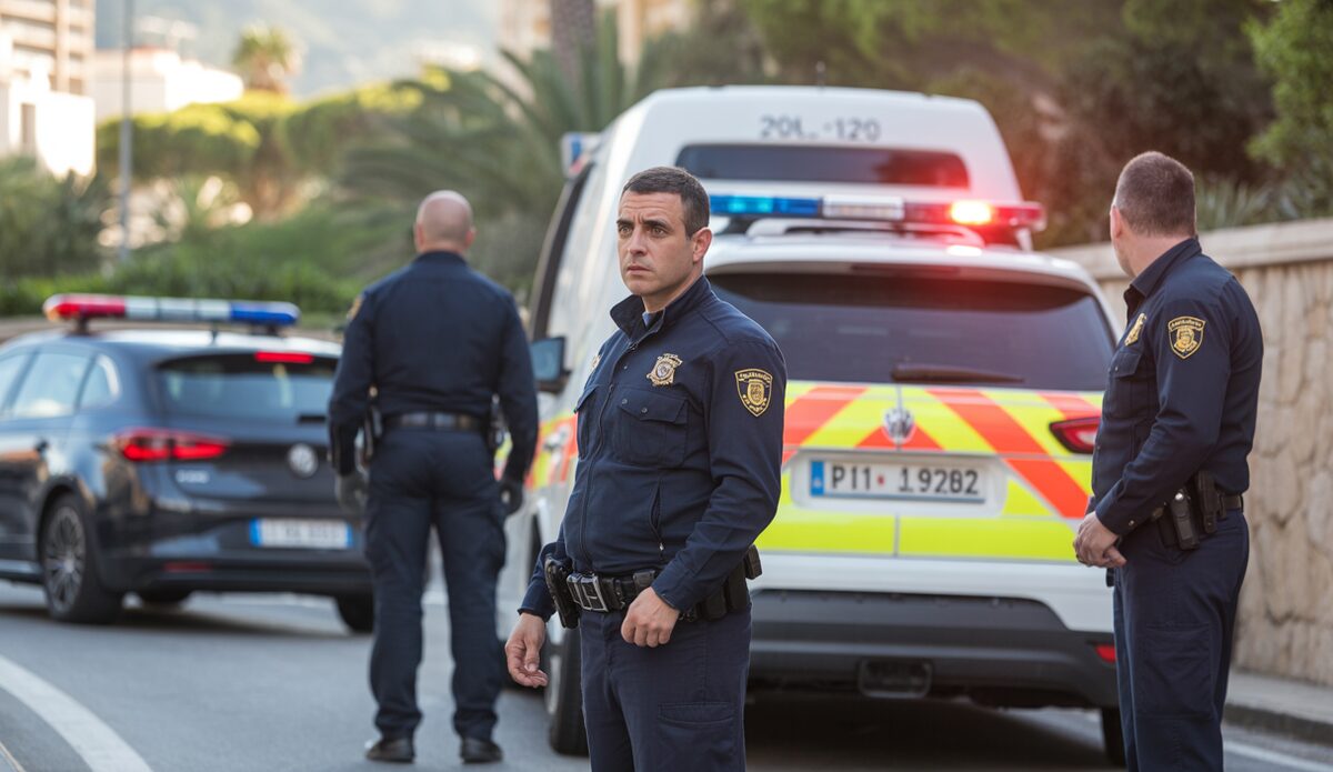Polizeiszenario an einem Unfallort auf Mallorca