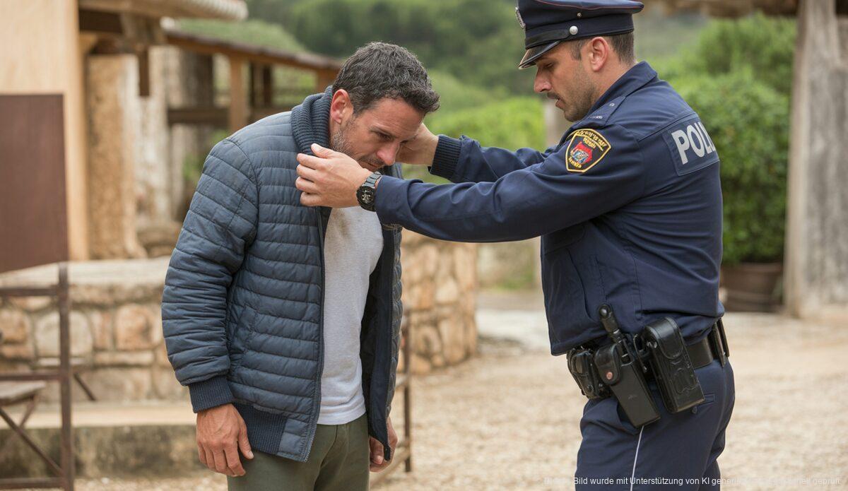 Polizeiverhaftung eines mutmaßlichen Betrügers auf Mallorca