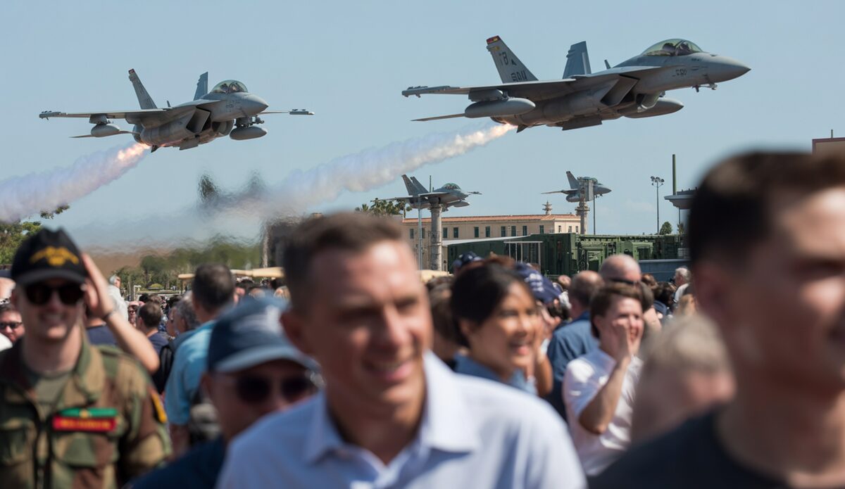 Spektakuläre Vorbereitung: Feierlichkeiten auf Mallorcas Militärbasis F-18-Kampfjets über Militärbasis Son Sant Joan in Palma de Mallorca