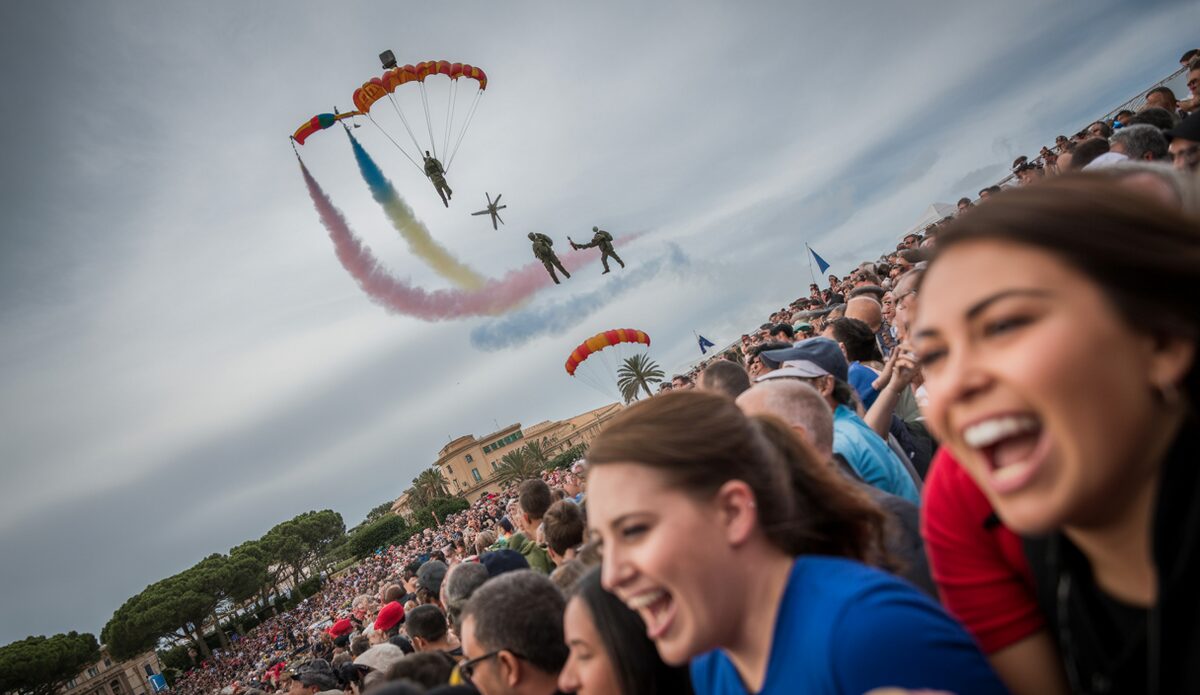 Flugshow in Palma trotz Regen mit akrobatischen Manövern