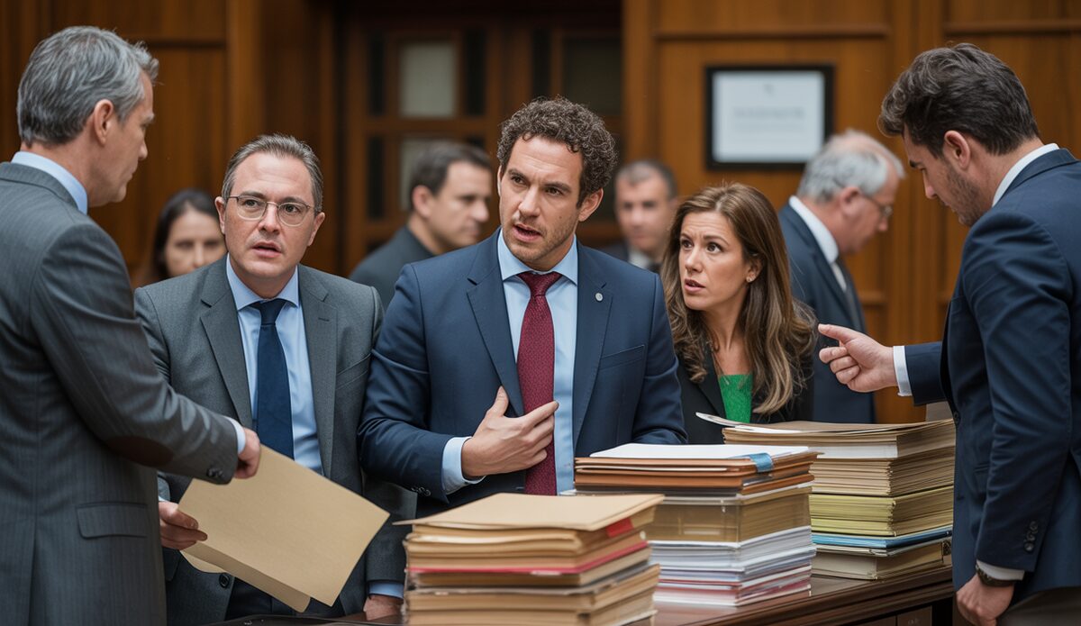 Innenansicht eines überlasteten Gerichtsgebäudes in Palma de Mallorca.