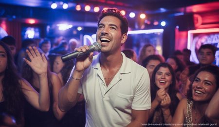 José Domingo Gómez begeistert Spanien mit ‚Viva España‘ José Domingo Gómez begeistert mit seinem Lied 'Viva España' in einer belebten Clubatmosphäre.