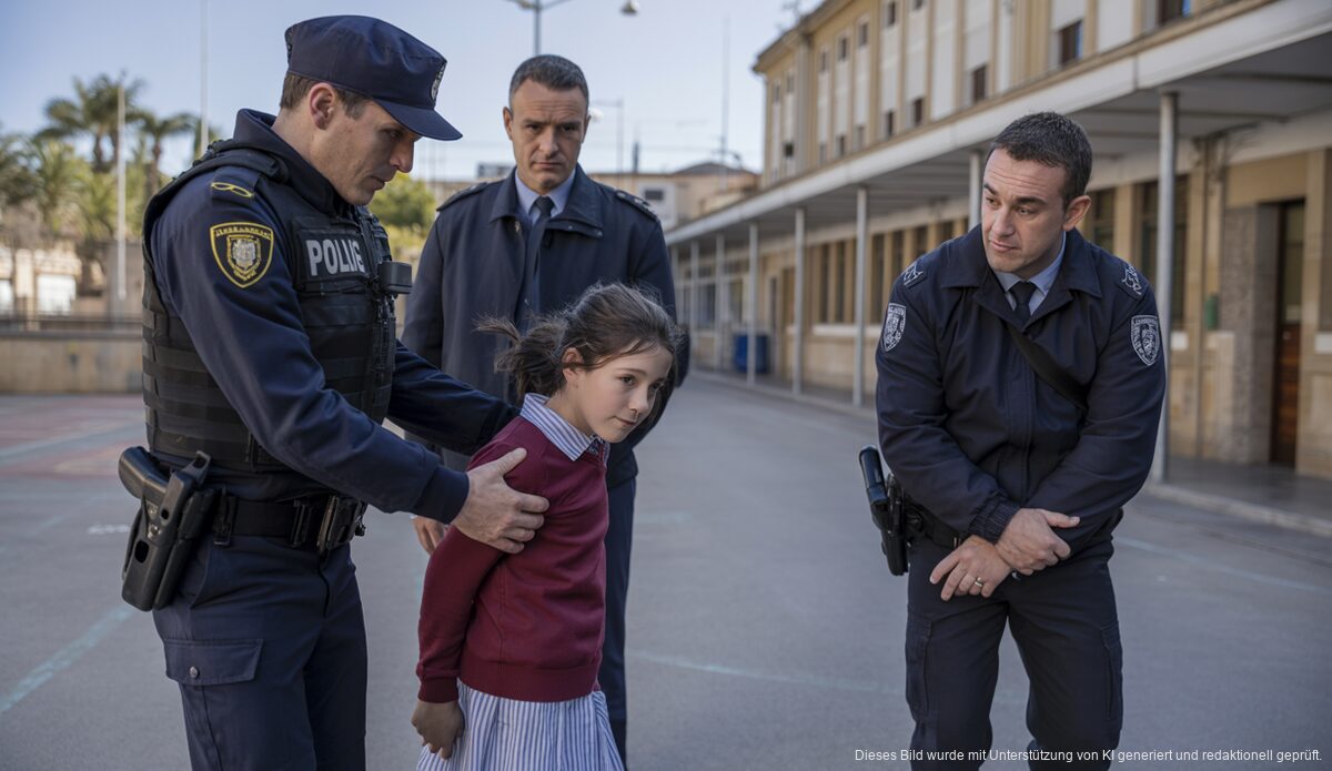 Kind allein im Schulhof auf Mallorca gefunden Polizeieinsatz im Schulhof in Palma, Mallorca