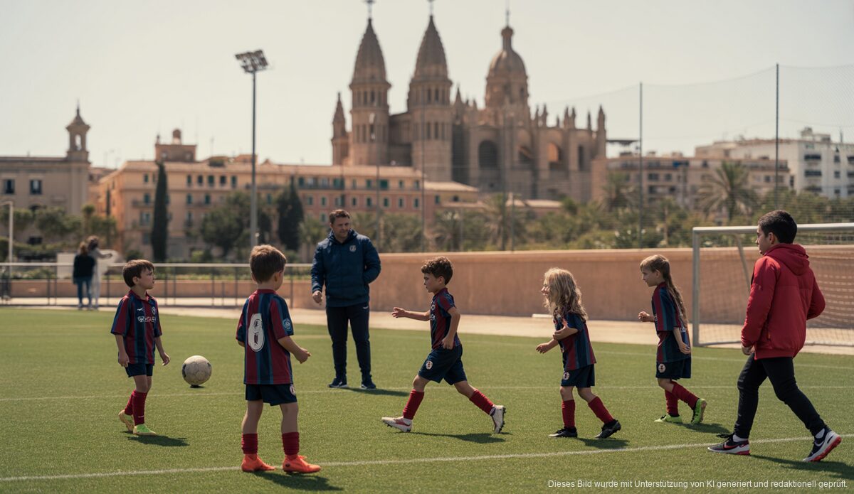 Hohe Kosten für Kinderfußball auf Mallorca kritisiert Kinder beim Fußballtraining in Palma de Mallorca