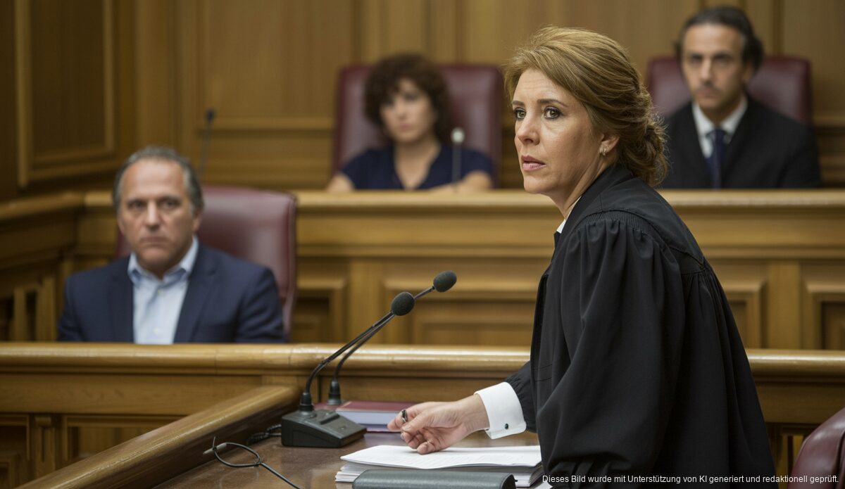 Gerichtsszene in Palma de Mallorca bei einem Lehrerprozess wegen Missbrauchs