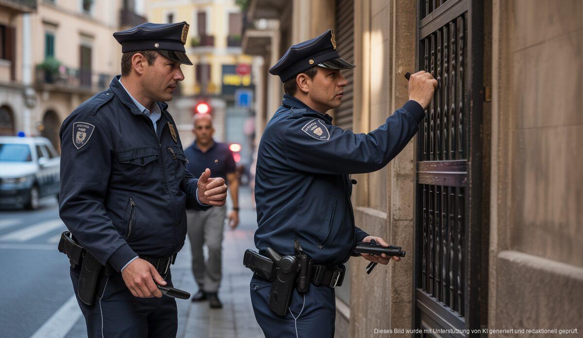 Polizei ermittelt am Tatort eines Raubüberfalls in Palma.