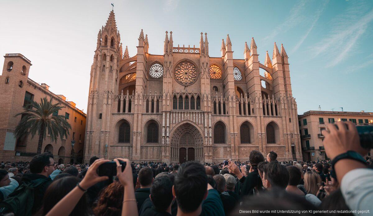 Die magische Acht als Lichtspektakel an der Kathedrale von Palma