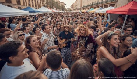 Menschenmenge bei einem Kulturfestival in Palma de Mallorca