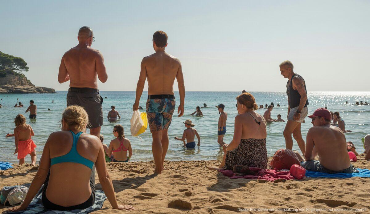 Strand in Palma de Mallorca mit sonnigem Novemberwetter