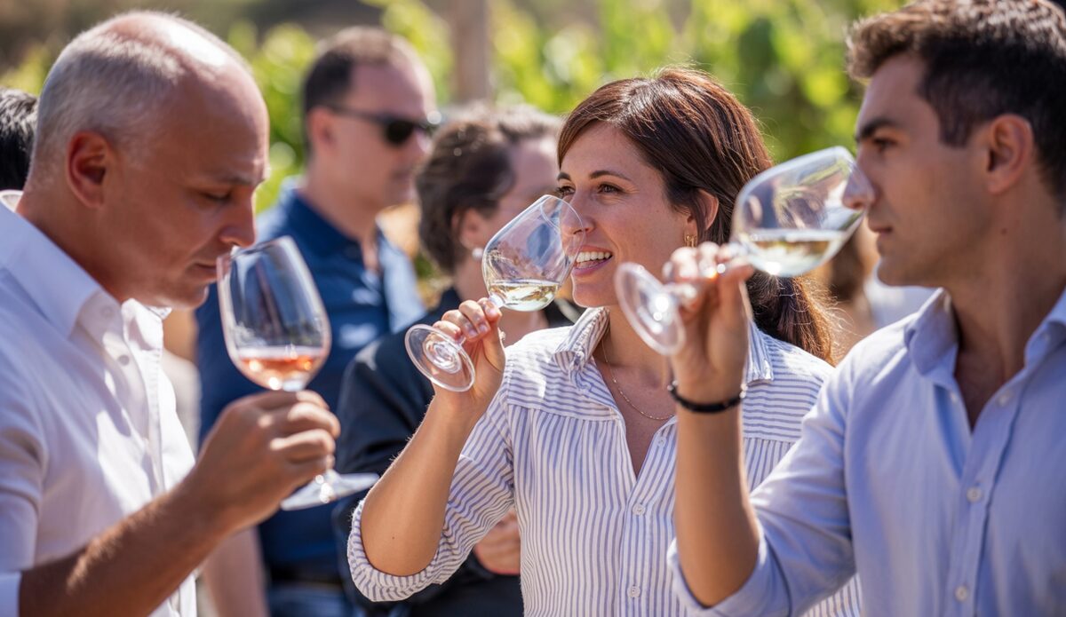 Verkostung von mallorquinischem Weißwein der Ernte 2025