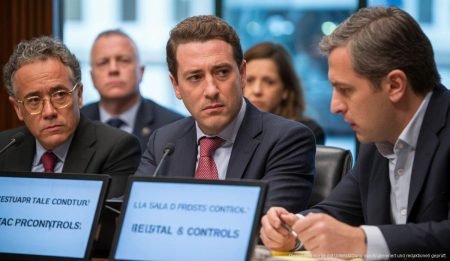 Balearen drohen Geldstrafen für ausbleibende Mietpreisdeckelung Mietpreissitzung auf den Balearen: Offizielle diskutieren in einem Konferenzraum.