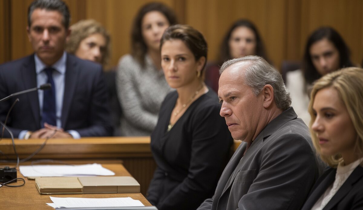 Ein alter Mann in einem Gerichtssaal, der des Mordversuchs beschuldigt wird, Palma de Mallorca