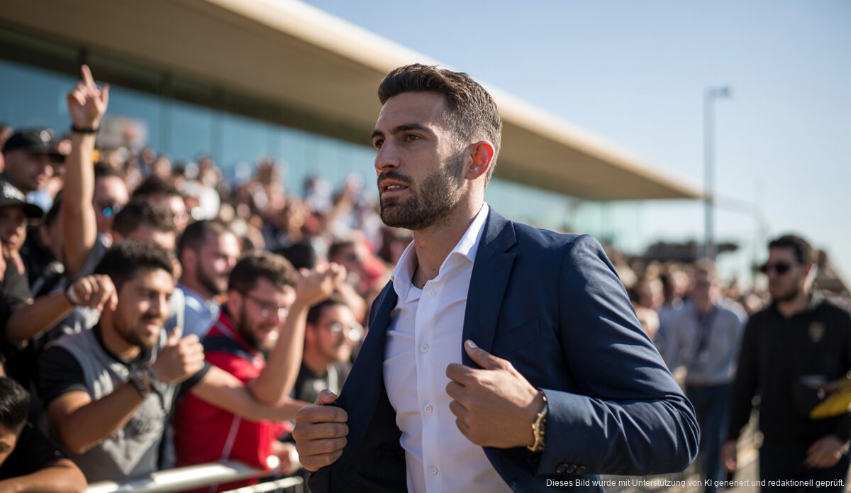 Vedat Muriqi bei seiner Rückkehr nach Mallorca am Flughafen.