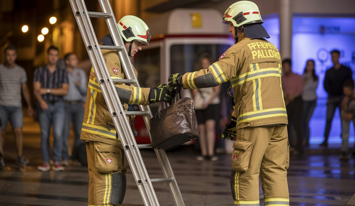 Nächtlicher Feuerwehreinsatz am Paseo Mallorca in Palma de Mallorca