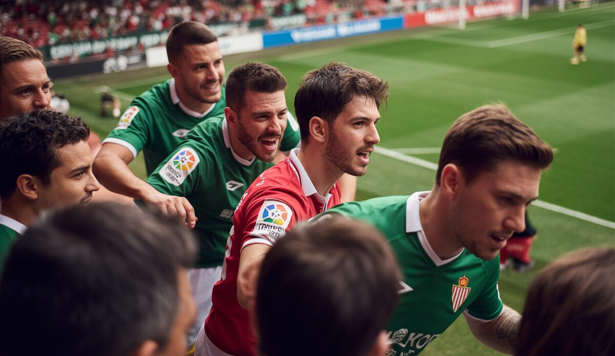 Spielszene zwischen RCD Mallorca und Real Betis mit Spielern in Aktion