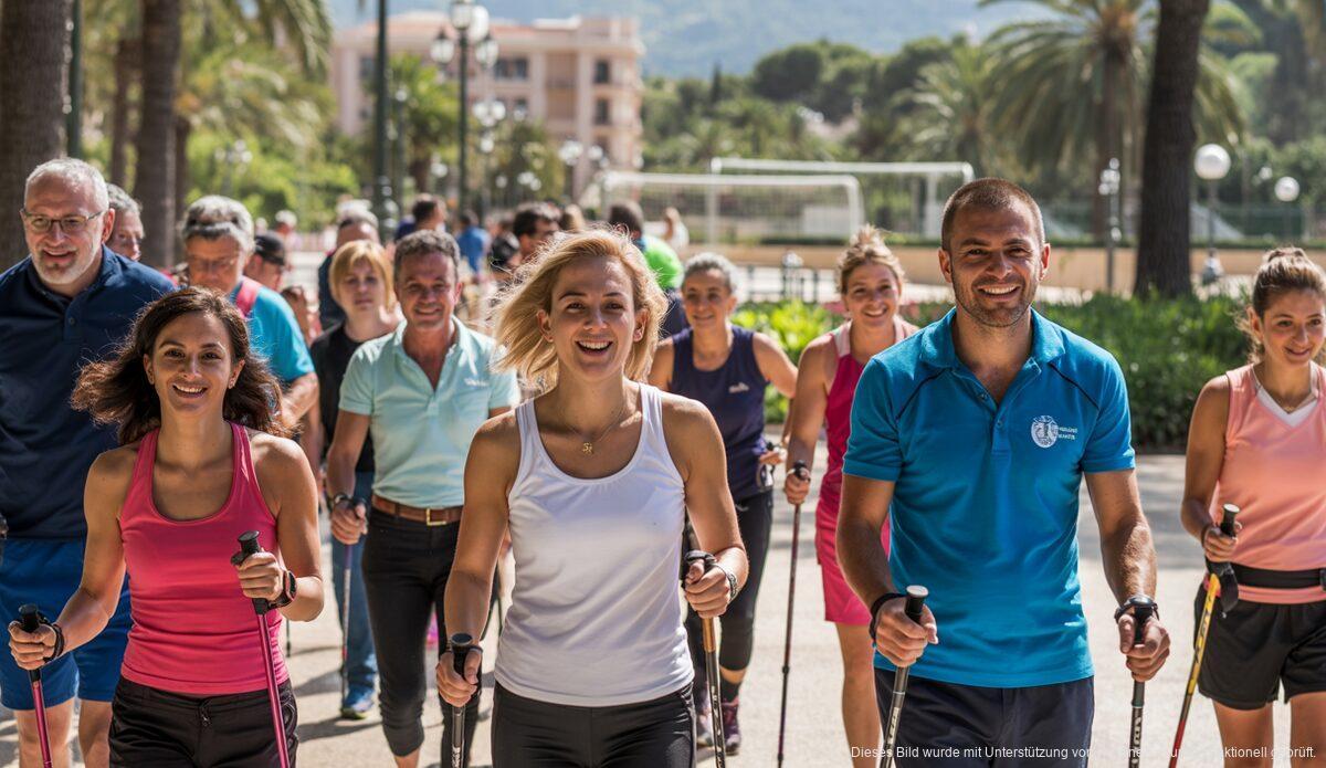 Nordic Walking Gruppe im Parc de la Mar, Palma