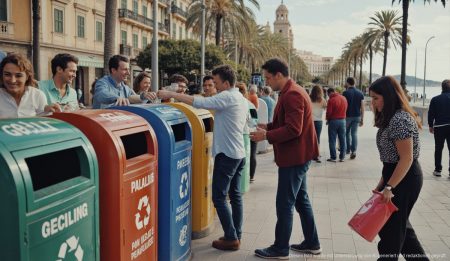 Palma stärkt seine Vorreiterrolle in Sachen Nachhaltigkeit Umweltfreundlicher Glasrecycling-Bereich in Palma, belebt mit engagierten Bürgern