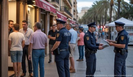 Polizeikontrolle am Passeig Marítim, Mallorca