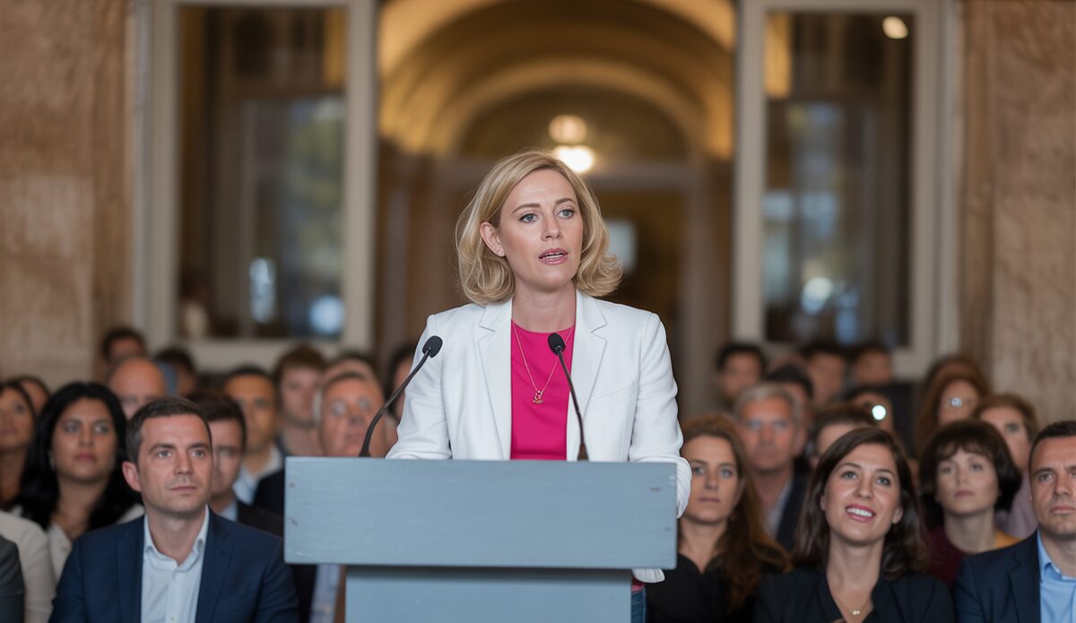 Mallorca: Politikerin Prohens appelliert an Anti-Überbevölkerungs-Rhetorik Marga Prohens bei einer politischen Rede auf Mallorca