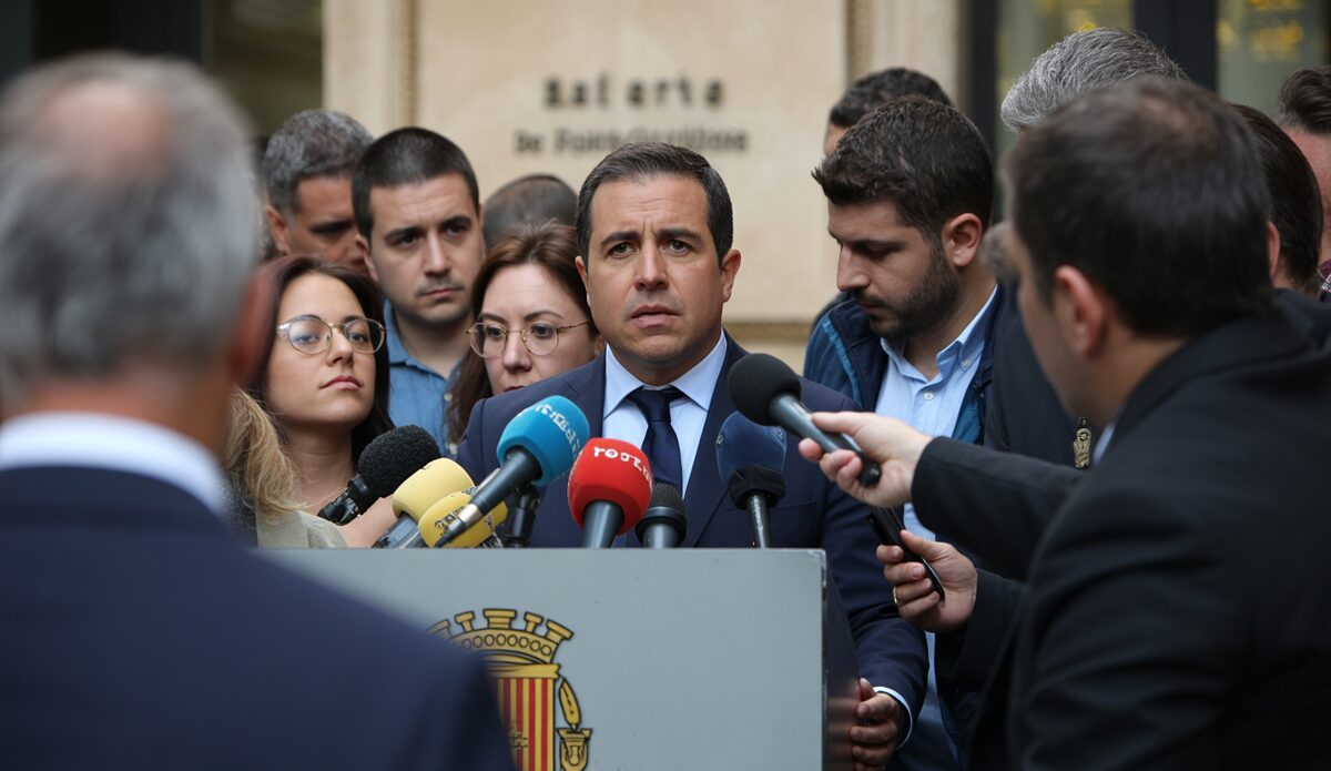 Antoni Costa auf einer Pressekonferenz in Palma de Mallorca
