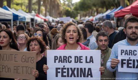 Anwohnerprotest gegen Weihnachtsmarkt in Palma de Mallorca Anwohner protestieren gegen Weihnachtsmarkt im Parc de la Feixina in Palma de Mallorca.