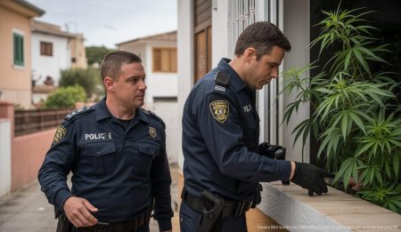 Raubüberfall in Palma führt zur Entdeckung von großem Marihuana-Anbau Polizei untersucht Haus in Palma, Marihuana-Plantage entdeckt